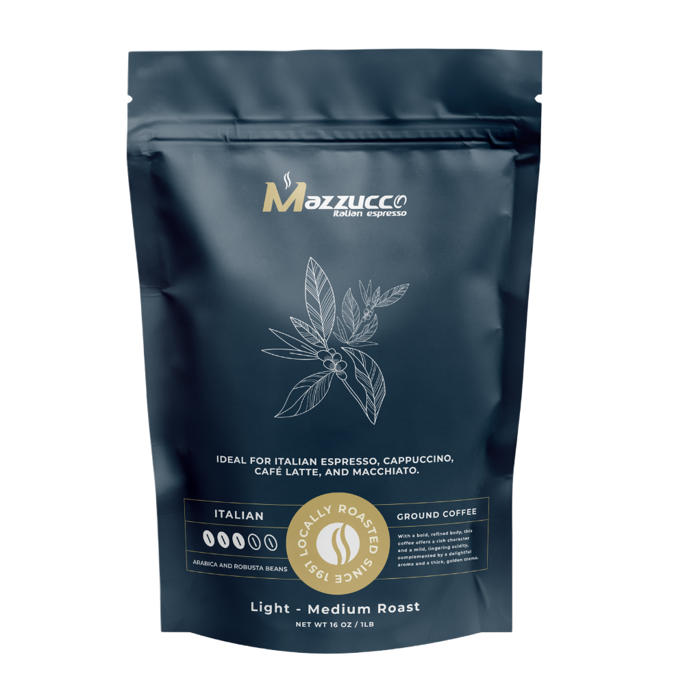 Mazzucco Italian Espresso Ground Coffee 1lb – Dark Roast – Allcoffee