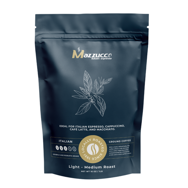Mazzucco Italian Espresso Ground Coffee 1lb – Dark Roast – Allcoffee